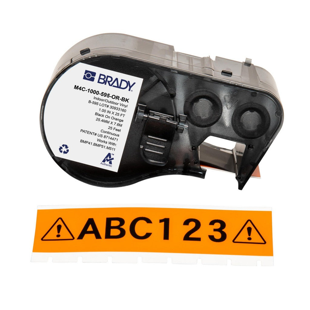 BRADY Brady 170835 Label Printer Cartridge 1 in Black on Orange