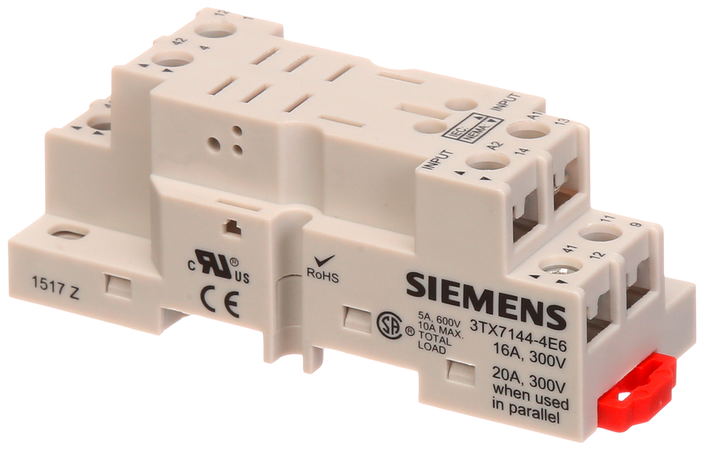 Siemens 3TX7144-4E6 Relay Socket, 8-Pin