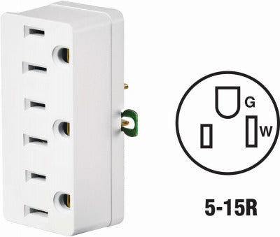LEVITON Leviton Mfg Co 004-00698-00W Triple Grounding Adapter
