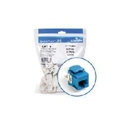 Leviton 61110-BL6 eXtreme CAT6 QuickPort Jack QuickPack, 25-Pack, Blue