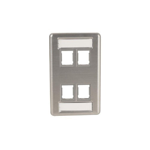 ORTRONICS Ortronics 403SHDJ14 4 Hole Flush Ss Single Gang Faceplate