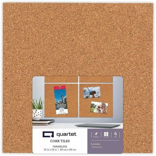 QUARTET Quartet QRT102Q Self-stick Cork Panels 12x12 in Pack of 4