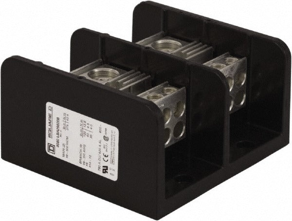 SCHNEIDER ELECTRIC Square D 9080LBA265208 Power Distribution Block 2P 600V