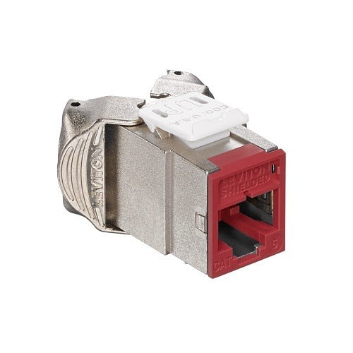 LEVITON Leviton Telcom 61SJK-RR6 Cat6 Shielded Keystone Jack Red