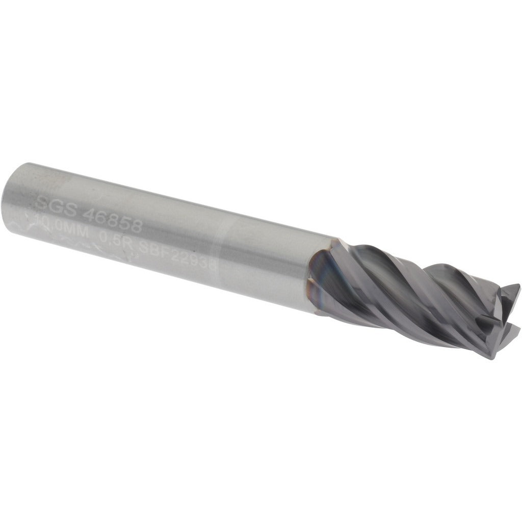 KYOCERA SGS PRECISION TOOLS Sgs 46858 Corner Radius End Mill 10mm 4 Flute Carbide