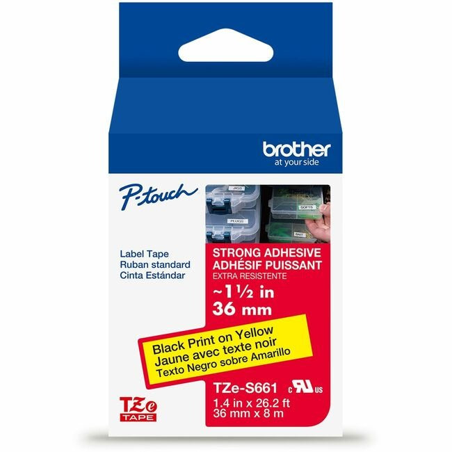 BROTHER Brother BRTTZES661G Genuine P-touch TZeS661 Strong Adhesive Laminated Label Tape 36mm x 8m