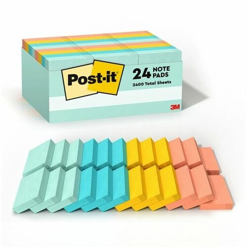 3M 3M MMM65324APVAD Post-it Notes 1.5x2 in Marseille 24 Pads