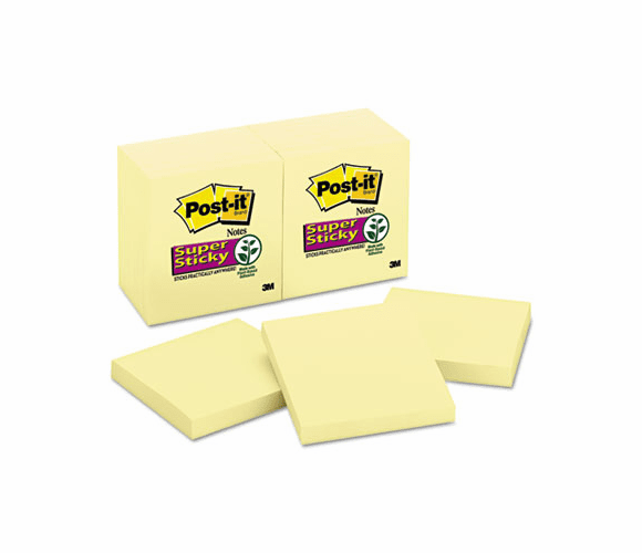 3M 3M MMM65412SSCY Super Sticky Notes 3 x 3 (12 Pack)