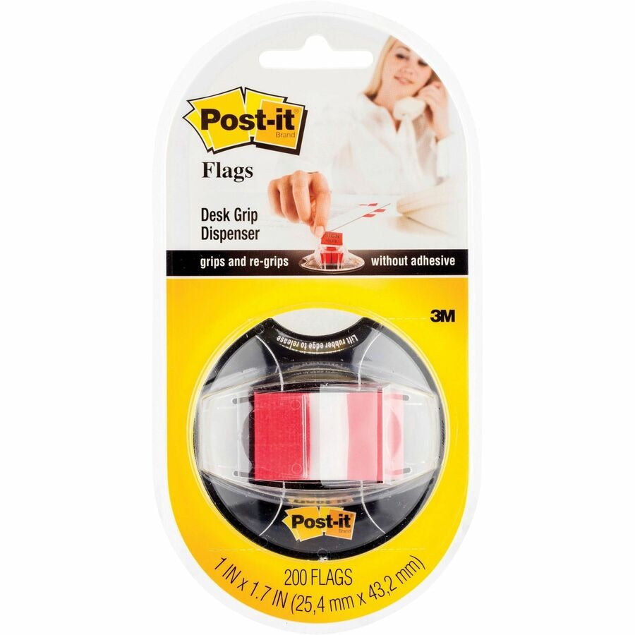 3M 3M 680HVRD Post-it Flags in Desk Grip Dispenser (1 inches x 1 3/4 inches / 200 Pack)