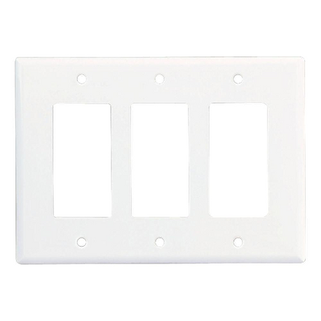 EATON 2063W-BOX Eaton Wiring Devices 2000 Mid-Sized Standard Decorator Wallplate 3 Gangs 4.87 in H x 6.75 in W