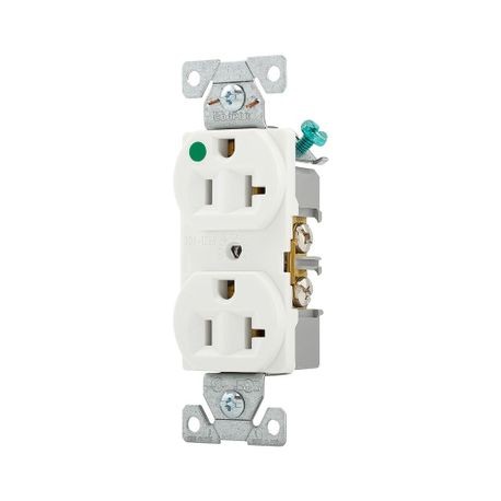 EATON 8300W Eaton Wiring Devices 8300W Single Straight Blade Receptacle 125 VAC 20 A 2 Poles 3 Wires