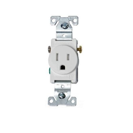 EATON TR817W-BOX TR817 Single Tamper-Resistant Straight Blade Receptacle 125 VAC 15 A 2 Poles 3 Wires