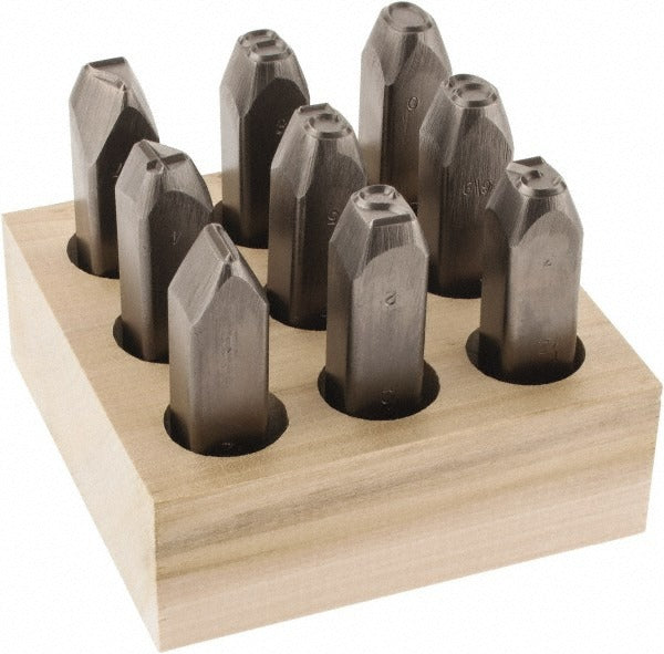 C H HANSON C.h. Hanson 21500 Steel Number Stamp Set 1/2 in 9 Pc