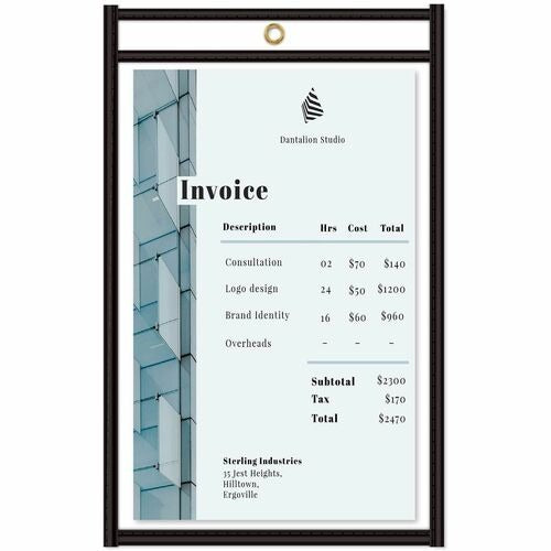 C-LINE C-line CLI46058 Clear Vinyl Shop Ticket Holder 5x8 Box 25