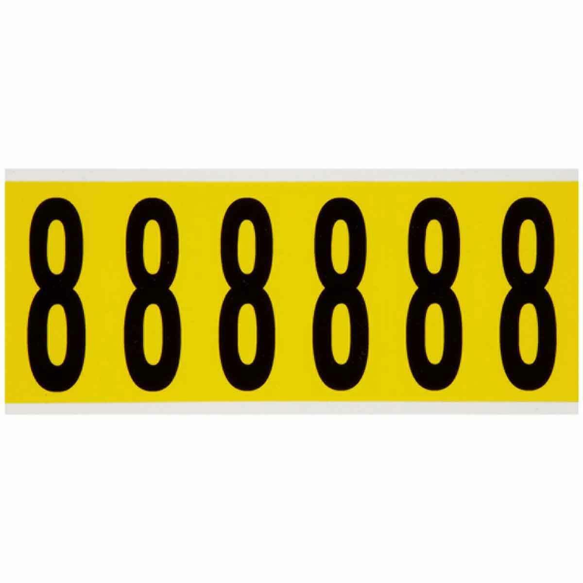 BRADY Brady 3450-8 3 in Vinyl Number 8 Repositionable Labels (1.5 x 3.5 in / Card of 6)