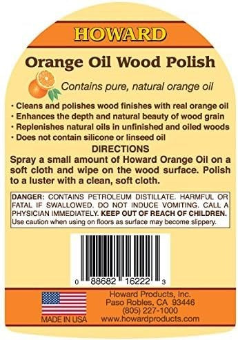 HOWARD PRODUCTS Howard Products ORS016 Orange Oil Wood Polish (16 fl oz)