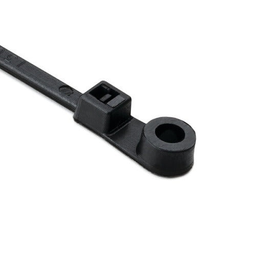 HELLERMANN TYTON Hellermanntyton T18MR0C2 Cable Tie Mounting Hole 4in Black 100pk