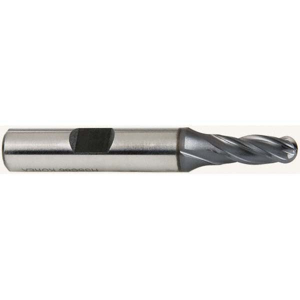 HERTEL Hertel E7020016 Ball End Mill 0.25in 4 Flute Cobalt Ticn