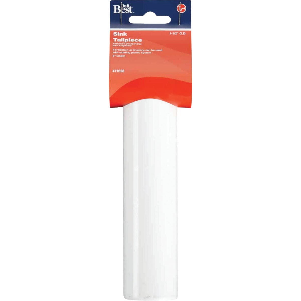 BSC PREFERRED Bsc Preferred DIB905W Sink Tailpiece 1-1/2 X 6 Inch White