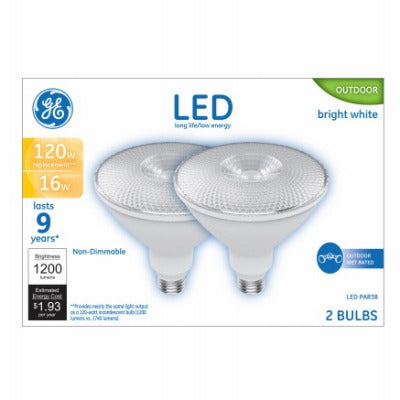 GE G E Lighting 93129302 PAR38 Led Flood Bulb 16W 2 Pack