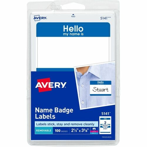 AVERY Avery AVE5141 Name Badge Labels Blue Self-adhesive 100 Pack