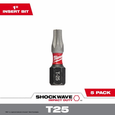 MILWAUKEE Milwaukee 48-32-4636 T25 Impact Driver Bit 1 in 5 Pack