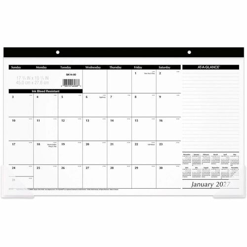 AT-A-GLANCE At-a-glance AAGSK1400 Monthly Desk Pad Calendar