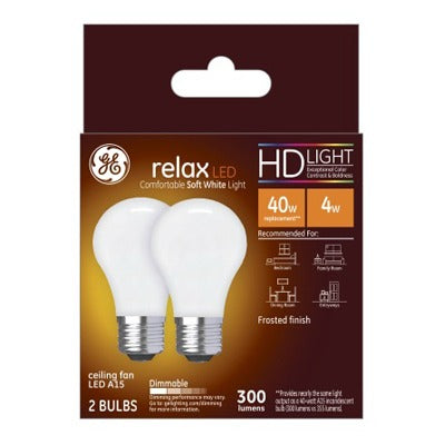 GE G E Lighting 31374 Led A15 Ceiling Fan Bulb 4W 2 Pack