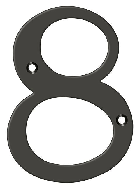 DELTANA Deltana RN4-8U10B 4 Inch Solid Brass House Number Oil Rubbed Bronze