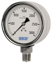 WIKA Wika 50787608 Pressure Gauge 2.5 in Dial Lower Back Mount