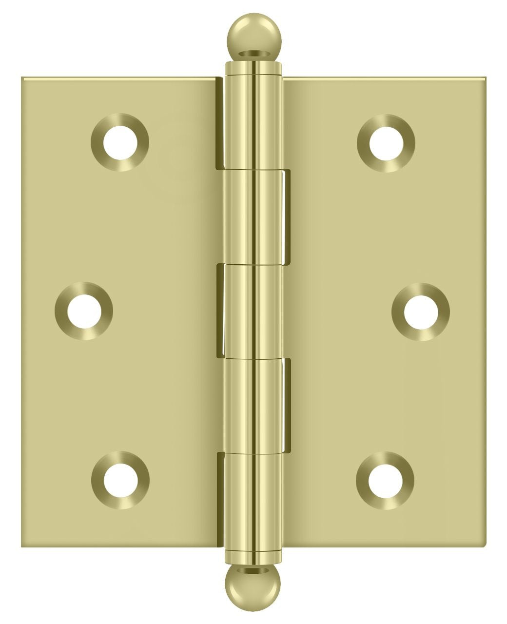 DELTANA Deltana CH2525U3-UNL Door Hinge Ball Tips Unlacquered Brass
