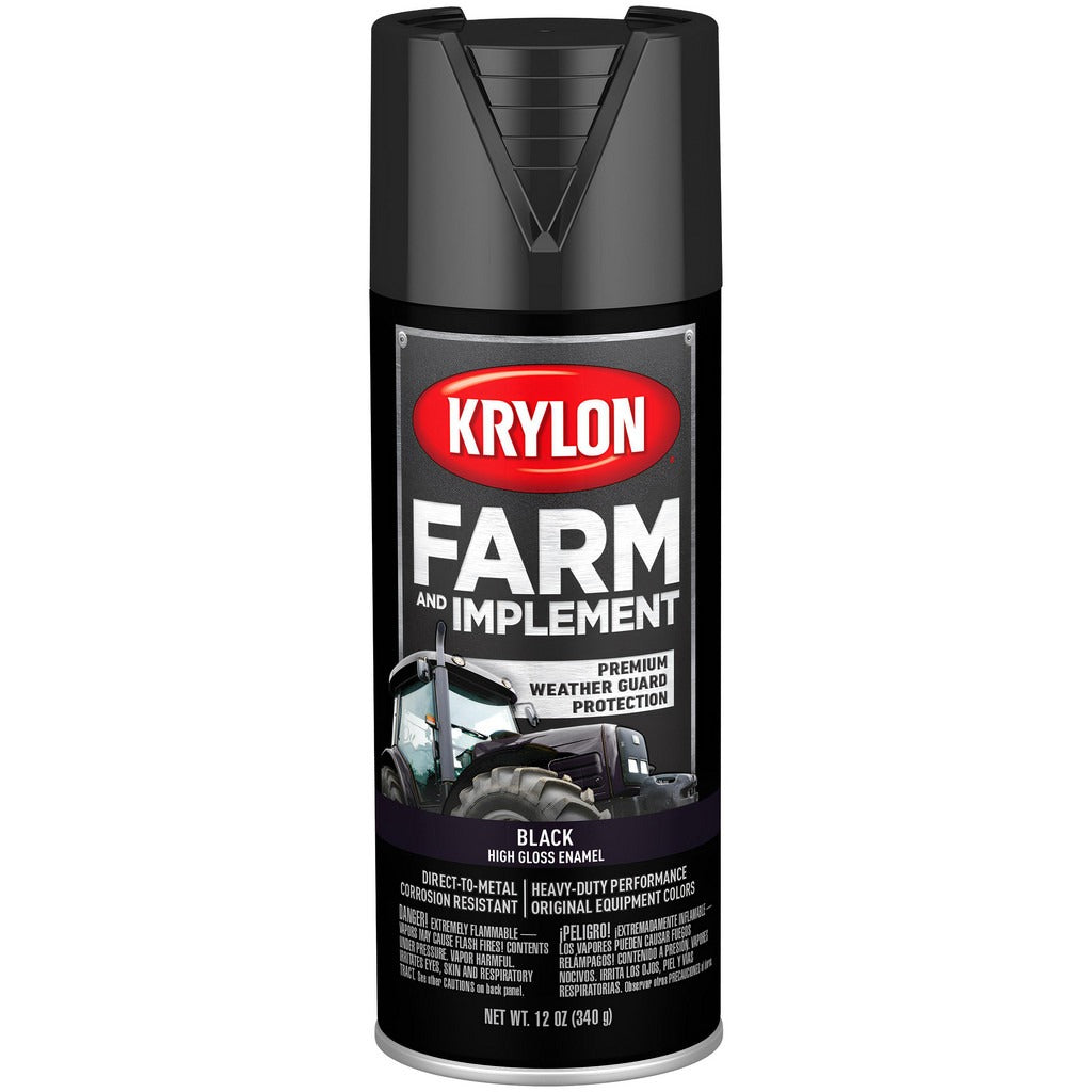 KRYLON Krylon K01931008 Farm Implement Spray Paint Black 12 Oz