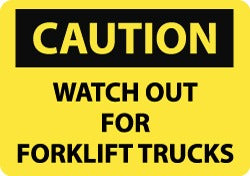 ACCUFORMNMC Accuformnmc C215RB Caution Forklift Warning Sign 10x14