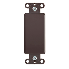 Leviton 80414 Decora Plastic Adapter Plate, Blank, With Ears, And Two Mounting Screws, Brown