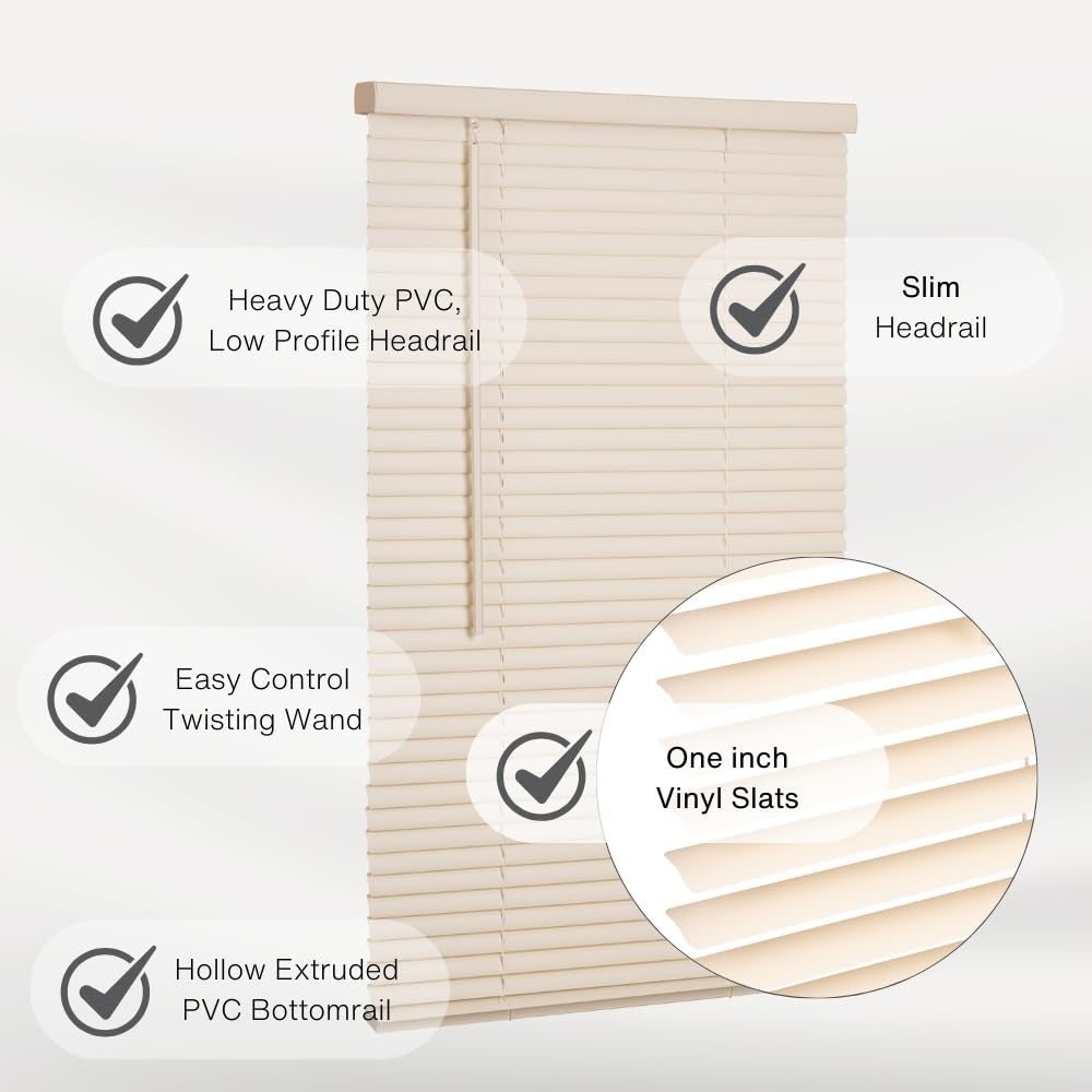 LOTUS & WINDOWARE Lotus & Windoware MLX7164AL Cordless Mini Blind 71-inch x 64-inch (1-Pack)