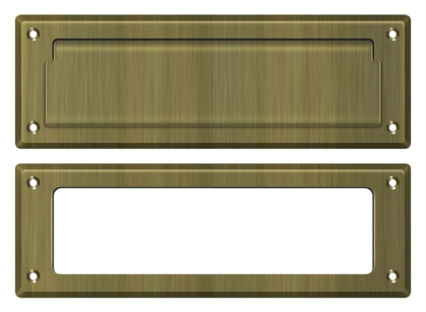 DELTANA Deltana MS626U5 Mail Slot 8-7/8 in Interior Frame Antique Brass