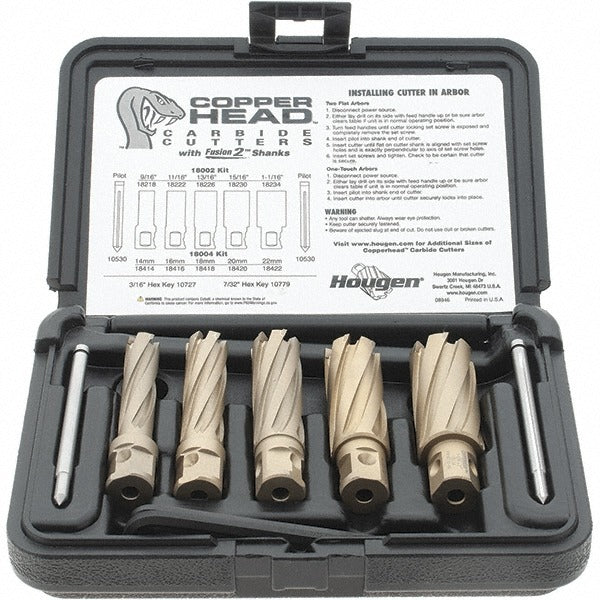 HOUGEN Hougen 18002 Carbide-tipped Annular Cutter Set 8 Piece