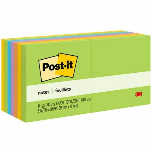 3M 3M MMM65414AU Post-it Notes 3x3 in Jaipur Colors 14 Pack
