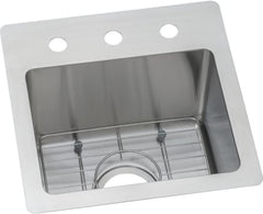 Elkay ECTSR15159TBG0 Crosstown 18 Gauge Stainless Steel 15 x 15 x 9 Sink Kit