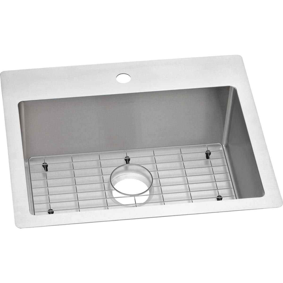 Elkay ECTSR25229TBG1 Crosstown 18 Gauge Stainless Steel 25 x 22 x 9 Single Bowl Dual Mount Sink Kit