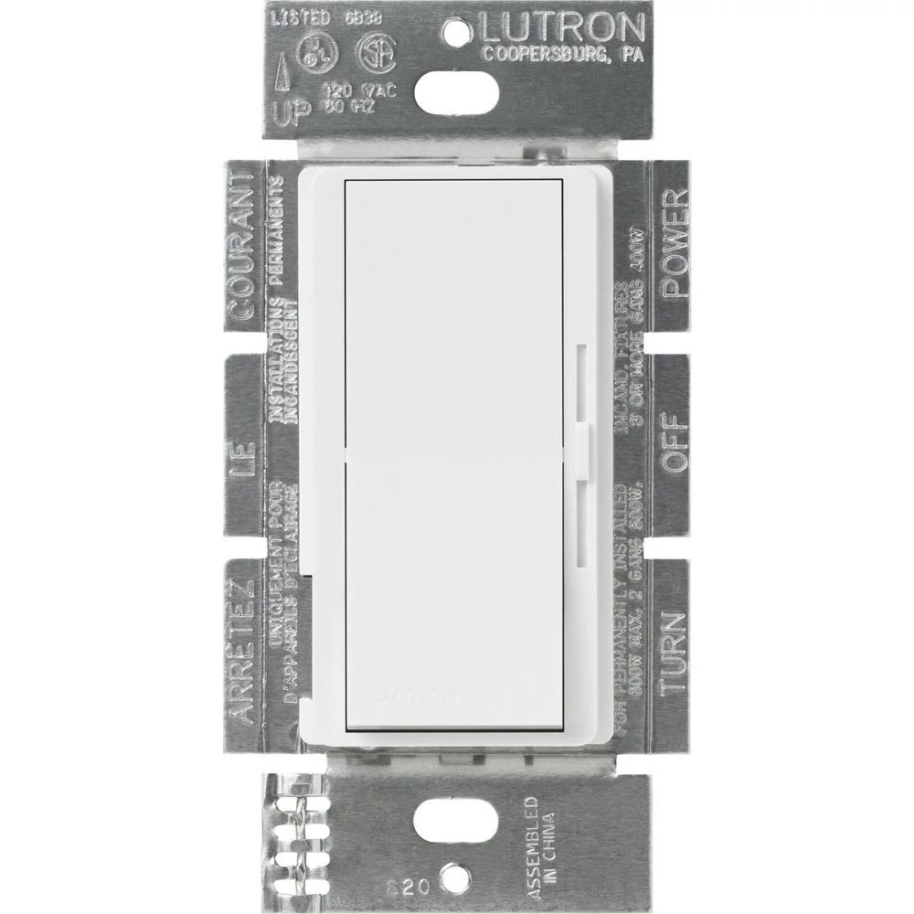 Lutron DVFSQ-F-WH 120 VAC White 3-Speed 1-Pole/3-Way Preset Fan Control Dimmer