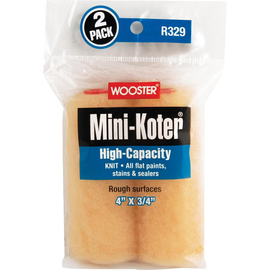WOOSTER BRUSH Wooster Brush R329-4 Mini Roller Cover 3/4 Nap 4 in Knit 2pk