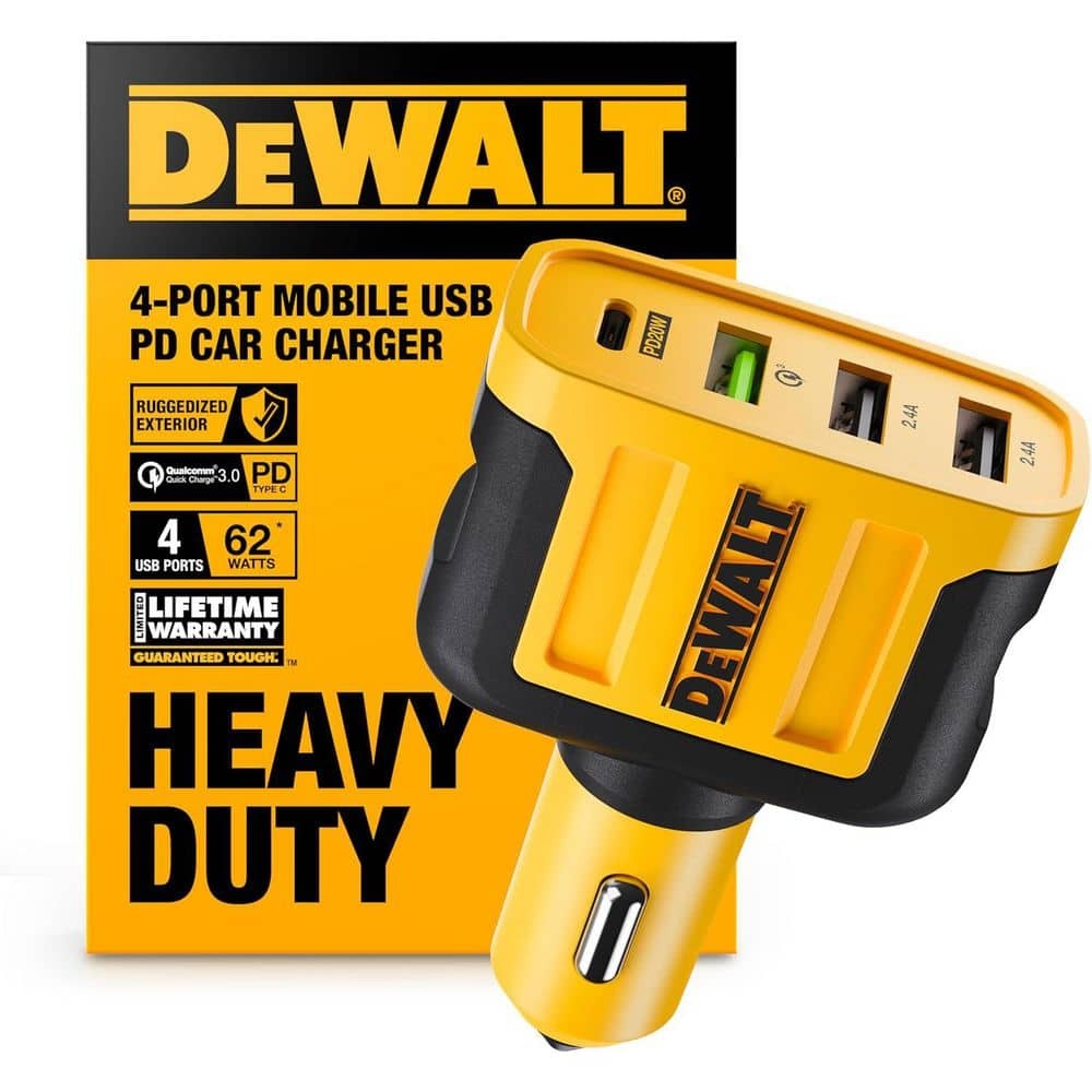DEWALT Dewalt 141 9009 DW2 4-Port mobile USB PD car charger 60W (4-Port) 141 9009 DW2