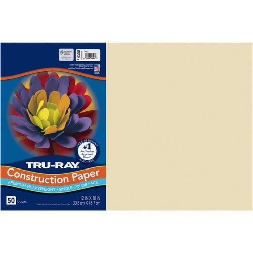 PACON Pacon PACP103065 Construction Paper 12x18 Ivory 76 Lb 50 Pack