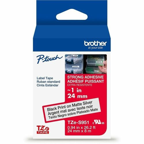 BROTHER Brother BRTTZES951G Extra-strong Label Tape 1 Inch Black