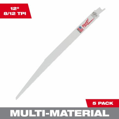 MILWAUKEE Milwaukee 48-00-5094 12in 8/12T Bi-metal Reciprocating Blade 5pk