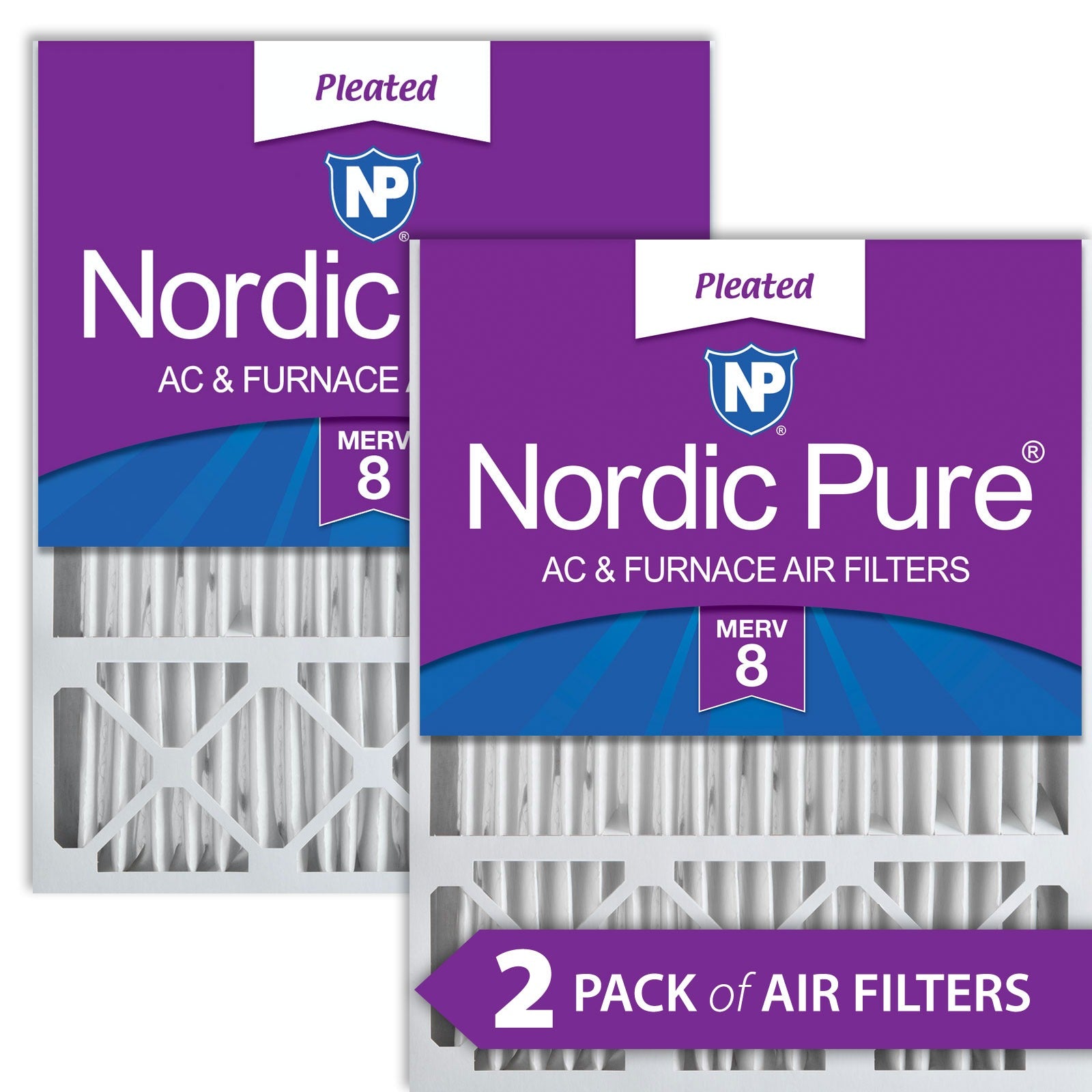 NORDIC PURE Nordic Pure 20x25x5HM8-2 Merv 8 Air Filter 2 Pack