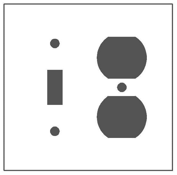 MULBERRY METAL PRODUCTS Mulberry Metal Products 86532 combination wallplate 2-gang (4.5 in H x 4.562 in W)
