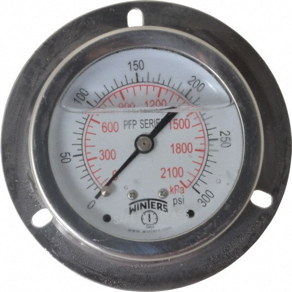 WINTERS Winters PFP927-25FF-SG. Pressure Gauge 0-300 Psi Back Mount