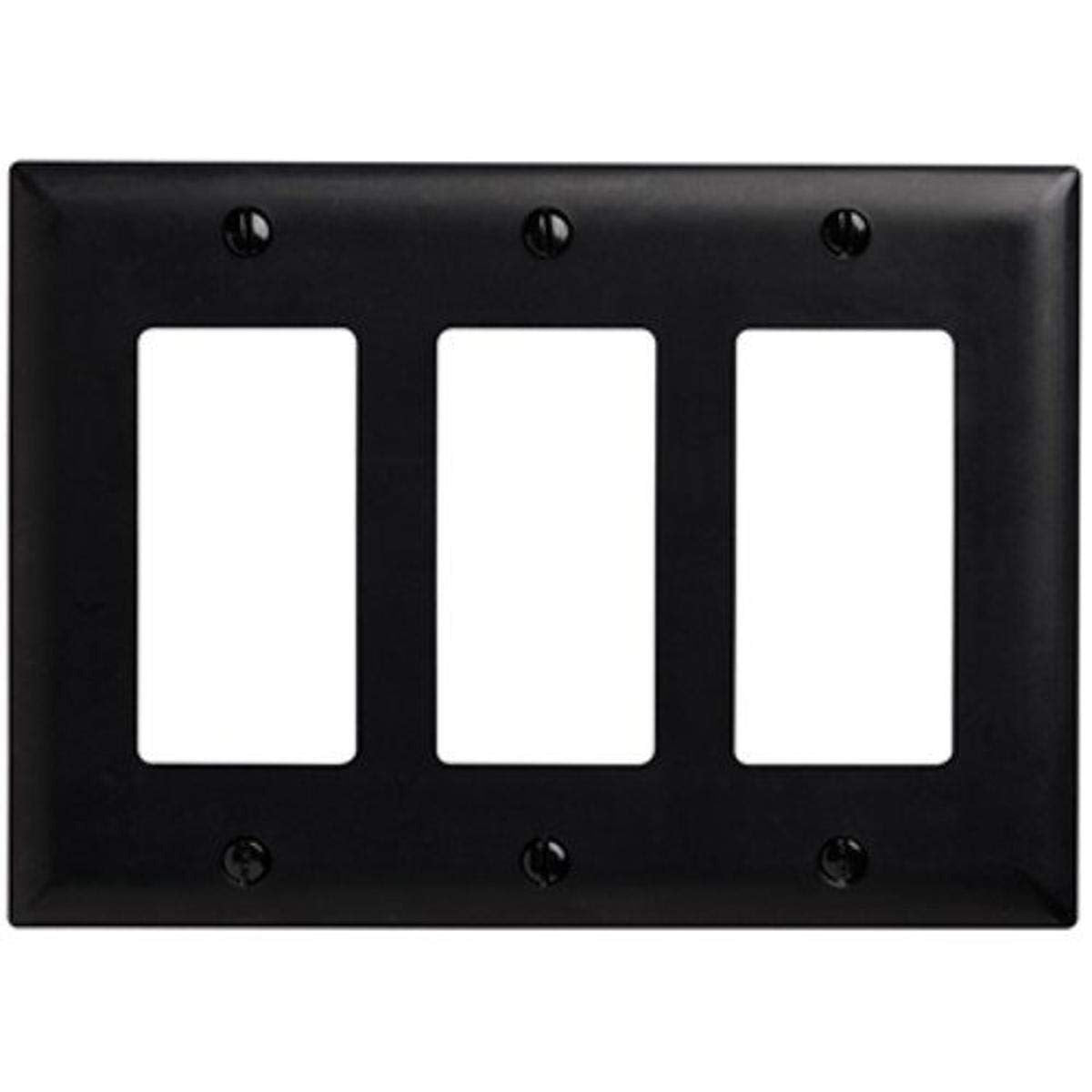 LEGRAND Legrand TP263BK 3 Gang Decorator Wall Plate Black Nylon
